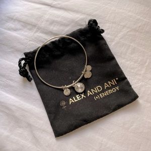 Alex and Ani Silver April Birthstone Diamond Bracelet